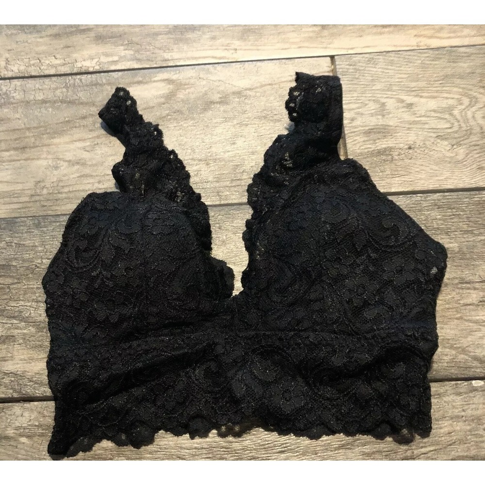 NWOT Smart & Sexy Women's Lace Deep‎ V Bralette Sz Small Black Bra